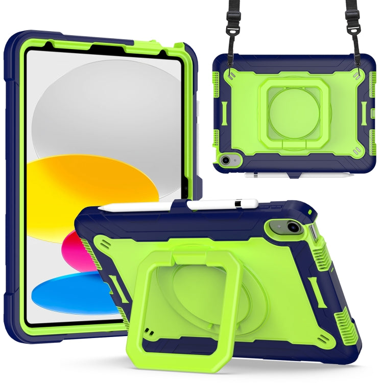 For iPad 2025 / 2022 Silicone + PC Bracelet Holder Tablet Case(Navy Blue + Yellow Green) - iPad 2025 / 2022 Cases by buy2fix | Online Shopping UK | buy2fix