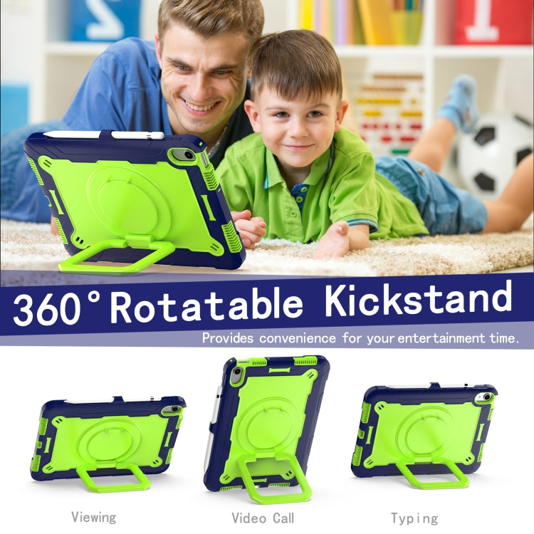 For iPad 2025 / 2022 Silicone + PC Bracelet Holder Tablet Case(Navy Blue + Yellow Green) - iPad 2025 / 2022 Cases by buy2fix | Online Shopping UK | buy2fix