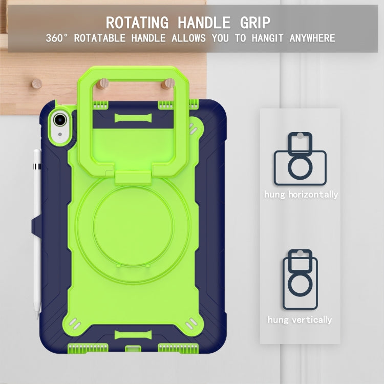 For iPad 2025 / 2022 Silicone + PC Bracelet Holder Tablet Case(Navy Blue + Yellow Green) - iPad 2025 / 2022 Cases by buy2fix | Online Shopping UK | buy2fix