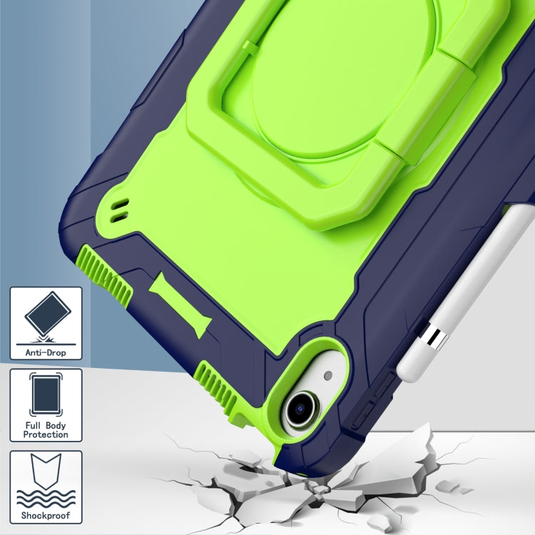 For iPad 2025 / 2022 Silicone + PC Bracelet Holder Tablet Case(Navy Blue + Yellow Green) - iPad 2025 / 2022 Cases by buy2fix | Online Shopping UK | buy2fix