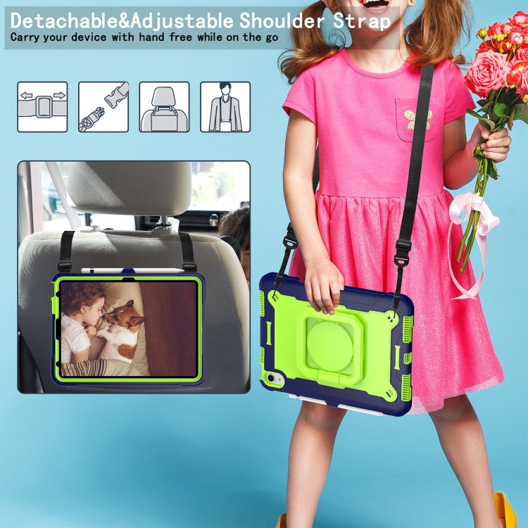 For iPad 2025 / 2022 Silicone + PC Bracelet Holder Tablet Case(Navy Blue + Yellow Green) - iPad 2025 / 2022 Cases by buy2fix | Online Shopping UK | buy2fix