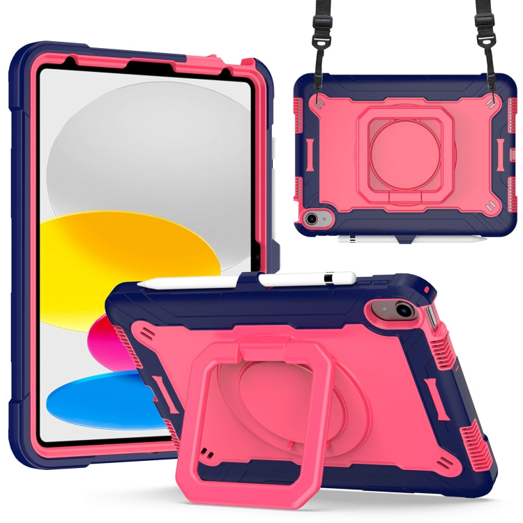For iPad 2025 / 2022 Silicone + PC Bracelet Holder Tablet Case(Navy Blue + Rose Red) - iPad 2025 / 2022 Cases by buy2fix | Online Shopping UK | buy2fix