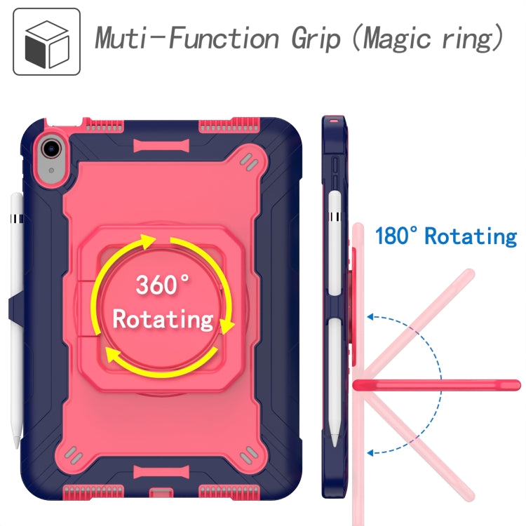 For iPad 2025 / 2022 Silicone + PC Bracelet Holder Tablet Case(Navy Blue + Rose Red) - iPad 2025 / 2022 Cases by buy2fix | Online Shopping UK | buy2fix