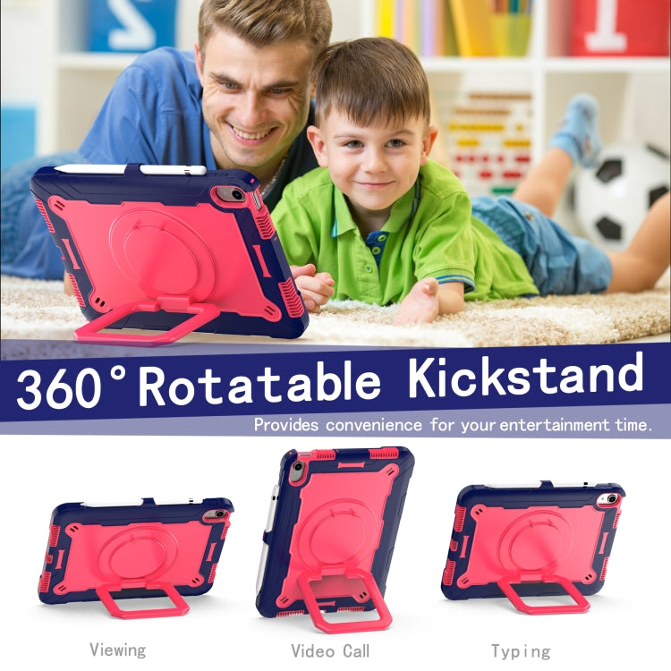 For iPad 2025 / 2022 Silicone + PC Bracelet Holder Tablet Case(Navy Blue + Rose Red) - iPad 2025 / 2022 Cases by buy2fix | Online Shopping UK | buy2fix