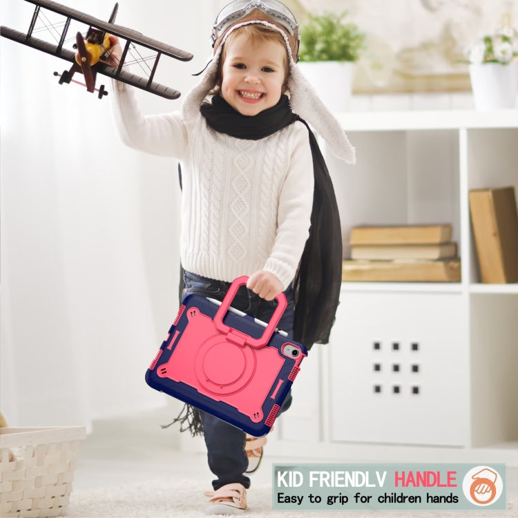 For iPad 2025 / 2022 Silicone + PC Bracelet Holder Tablet Case(Navy Blue + Rose Red) - iPad 2025 / 2022 Cases by buy2fix | Online Shopping UK | buy2fix