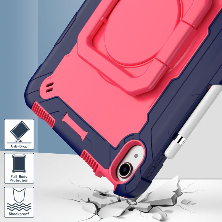 For iPad 2025 / 2022 Silicone + PC Bracelet Holder Tablet Case(Navy Blue + Rose Red) - iPad 2025 / 2022 Cases by buy2fix | Online Shopping UK | buy2fix