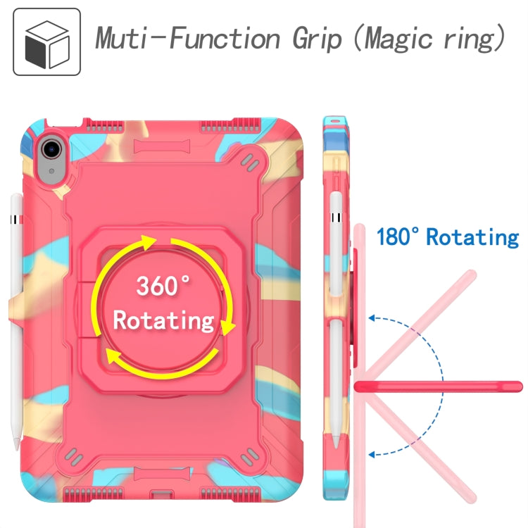 For iPad 2025 / 2022 Silicone + PC Bracelet Holder Tablet Case(Camouflage + Rose Red) - iPad 2025 / 2022 Cases by buy2fix | Online Shopping UK | buy2fix