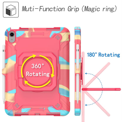 For iPad 2025 / 2022 Silicone + PC Bracelet Holder Tablet Case(Camouflage + Rose Red) - iPad 2025 / 2022 Cases by buy2fix | Online Shopping UK | buy2fix