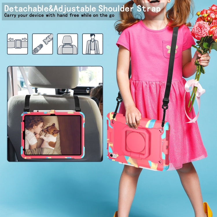 For iPad 2025 / 2022 Silicone + PC Bracelet Holder Tablet Case(Camouflage + Rose Red) - iPad 2025 / 2022 Cases by buy2fix | Online Shopping UK | buy2fix