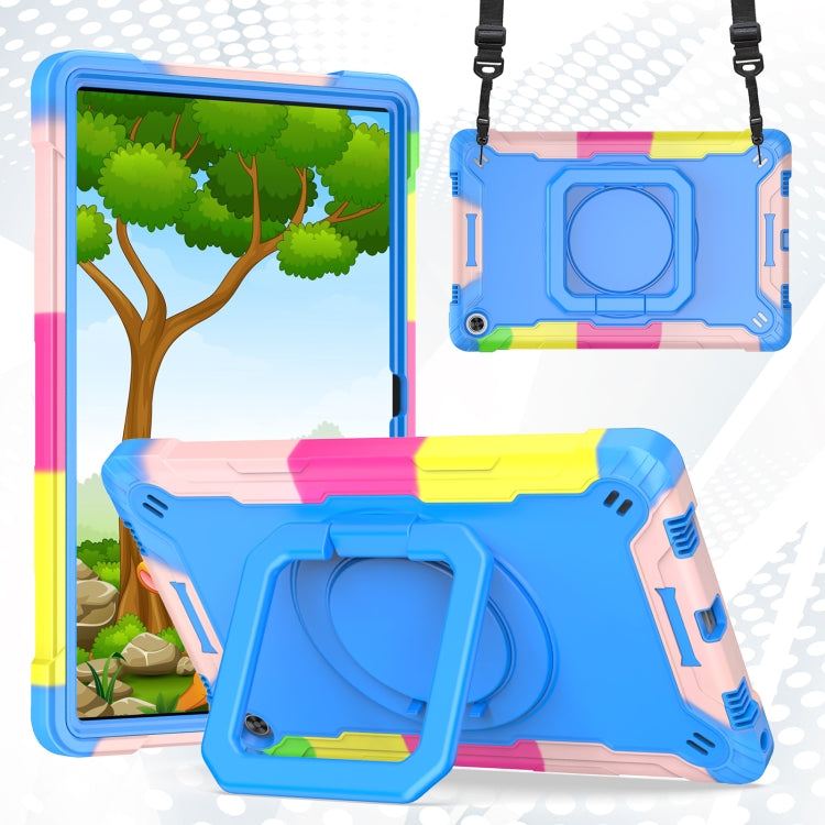 For Lenovo Tab M10 Plus 10.6 3rd Gen 2022 Silicone + PC Bracelet Holder Tablet Case(Camouflage + Blue) - Lenovo by buy2fix | Online Shopping UK | buy2fix