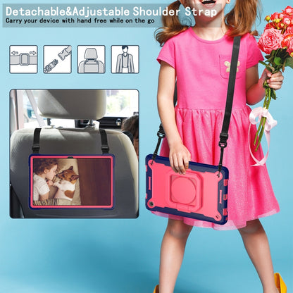 For Lenovo Tab M10 Plus 10.6 3rd Gen 2022 Silicone + PC Bracelet Holder Tablet Case(Navy Blue + Rose Red) - Lenovo by buy2fix | Online Shopping UK | buy2fix