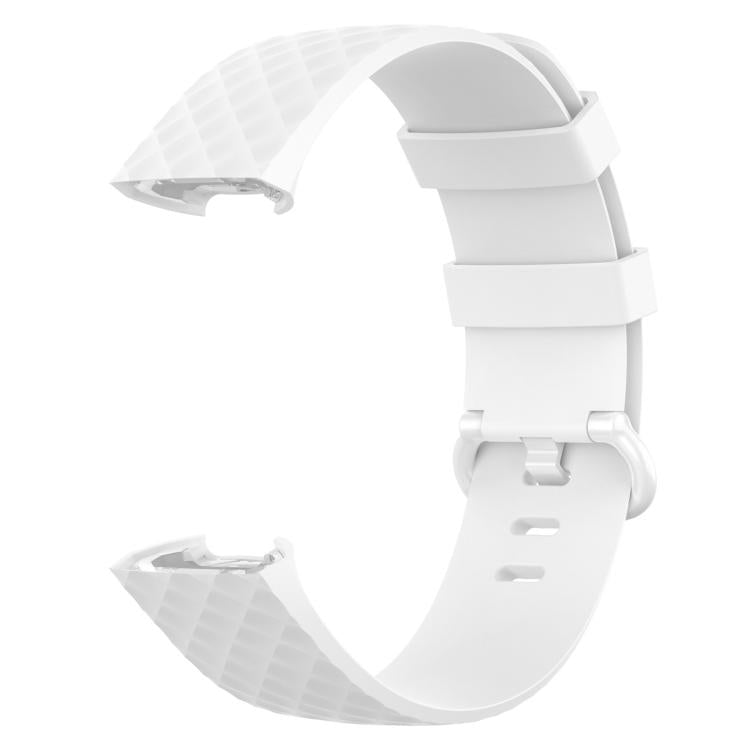 xDfind 18mm Silver Color Buckle TPU Wrist Strap Watch Band for Fitbit Charge 4 / Charge 4 SE / Charge 3 / Charge 3 SE, Size: S(White) by xDfind