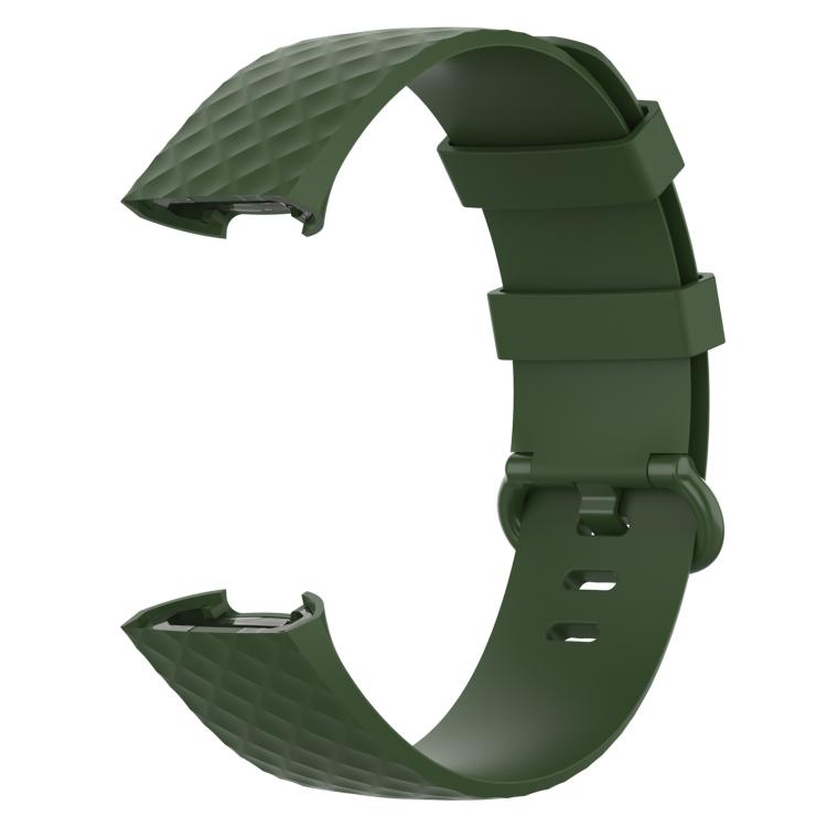 xDfind 18mm Silver Color Buckle TPU Wrist Strap Watch Band for Fitbit Charge 4 / Charge 4 SE / Charge 3 / Charge 3 SE, Size: S(Olive Green) by xDfind