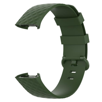 xDfind 18mm Silver Color Buckle TPU Wrist Strap Watch Band for Fitbit Charge 4 / Charge 4 SE / Charge 3 / Charge 3 SE, Size: S(Olive Green) by xDfind