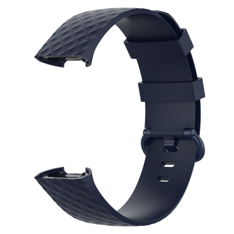 xDfind 18mm Silver Color Buckle TPU Wrist Strap Watch Band for Fitbit Charge 4 / Charge 4 SE / Charge 3 / Charge 3 SE, Size: S(Navy Blue) by xDfind