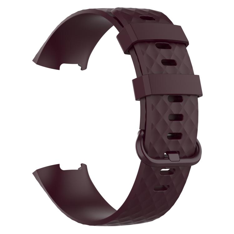 xDfind 18mm Silver Color Buckle TPU Wrist Strap Watch Band for Fitbit Charge 4 / Charge 4 SE / Charge 3 / Charge 3 SE, Size: S(Rosewood) by xDfind