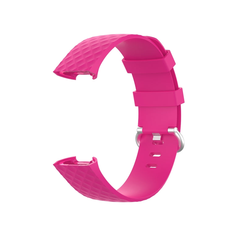 xDfind 18mm Silver Color Buckle TPU Wrist Strap Watch Band for Fitbit Charge 4 / Charge 4 SE / Charge 3 / Charge 3 SE, Size: S(Rose Red) - Watch Bands by xDfind | Online Shopping UK | buy2fix