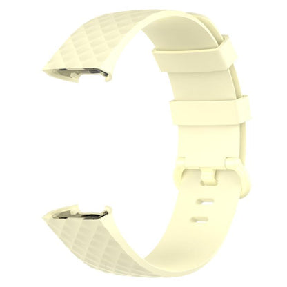 xDfind 18mm Silver Color Buckle TPU Wrist Strap Watch Band for Fitbit Charge 4 / Charge 4 SE / Charge 3 / Charge 3 SE, Size: S(Light Yellow) by xDfind