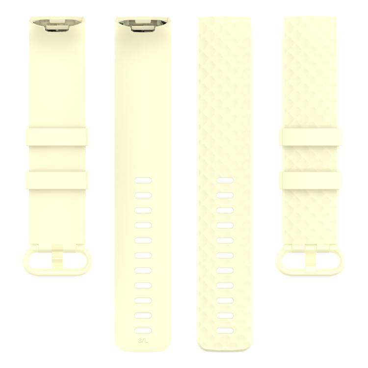 xDfind 18mm Silver Color Buckle TPU Wrist Strap Watch Band for Fitbit Charge 4 / Charge 4 SE / Charge 3 / Charge 3 SE, Size: S(Light Yellow) by xDfind