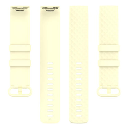 xDfind 18mm Silver Color Buckle TPU Wrist Strap Watch Band for Fitbit Charge 4 / Charge 4 SE / Charge 3 / Charge 3 SE, Size: S(Light Yellow) by xDfind