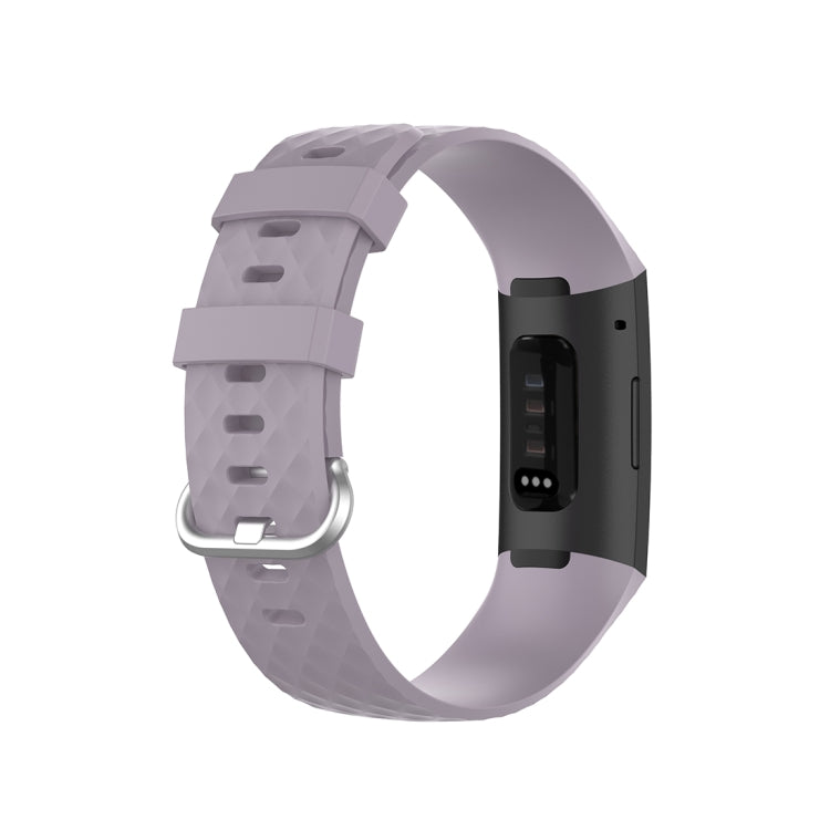 xDfind 18mm Silver Color Buckle TPU Wrist Strap Watch Band for Fitbit Charge 4 / Charge 4 SE / Charge 3 / Charge 3 SE, Size: S(Light Purple) - Watch Bands by xDfind | Online Shopping UK | buy2fix