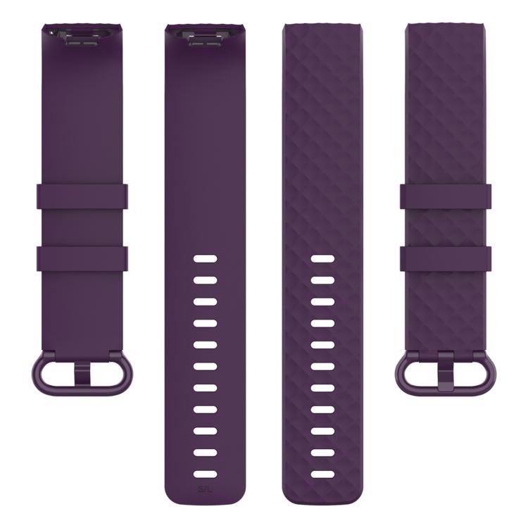 xDfind 18mm Silver Color Buckle TPU Wrist Strap Watch Band for Fitbit Charge 4 / Charge 4 SE / Charge 3 / Charge 3 SE, Size: S(Dark Purple) by xDfind