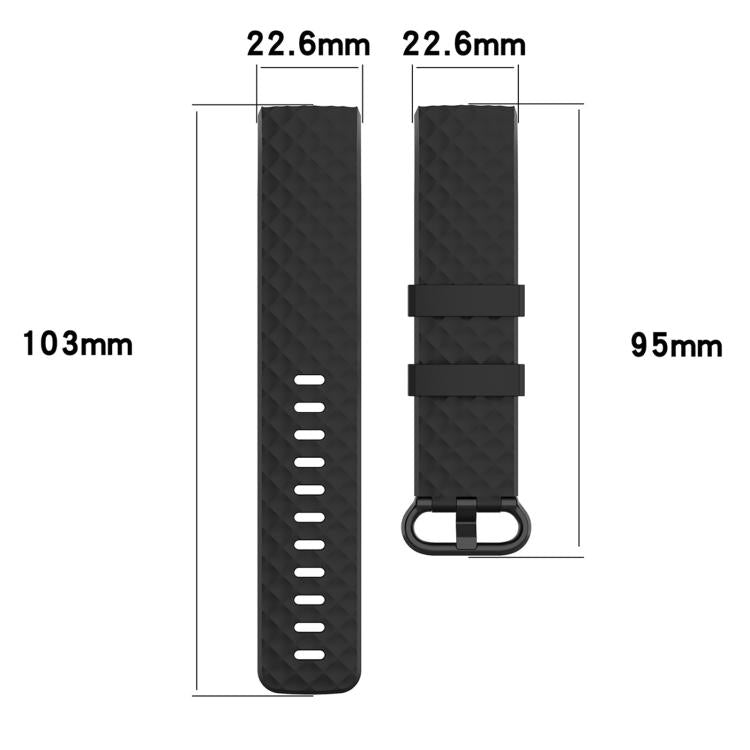 xDfind 18mm Silver Color Buckle TPU Wrist Strap Watch Band for Fitbit Charge 4 / Charge 4 SE / Charge 3 / Charge 3 SE, Size: S(Black) by xDfind