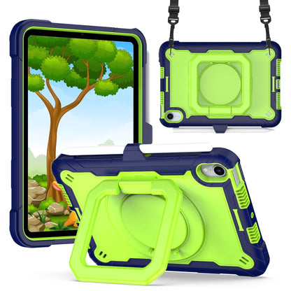 For iPad mini 2024 / mini 6 Silicone + PC Bracelet Holder Tablet Case(Navy Blue + Yellow Green) - iPad mini 6 Cases by buy2fix | Online Shopping UK | buy2fix