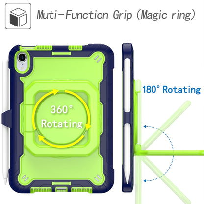 For iPad mini 2024 / mini 6 Silicone + PC Bracelet Holder Tablet Case(Navy Blue + Yellow Green) - iPad mini 6 Cases by buy2fix | Online Shopping UK | buy2fix