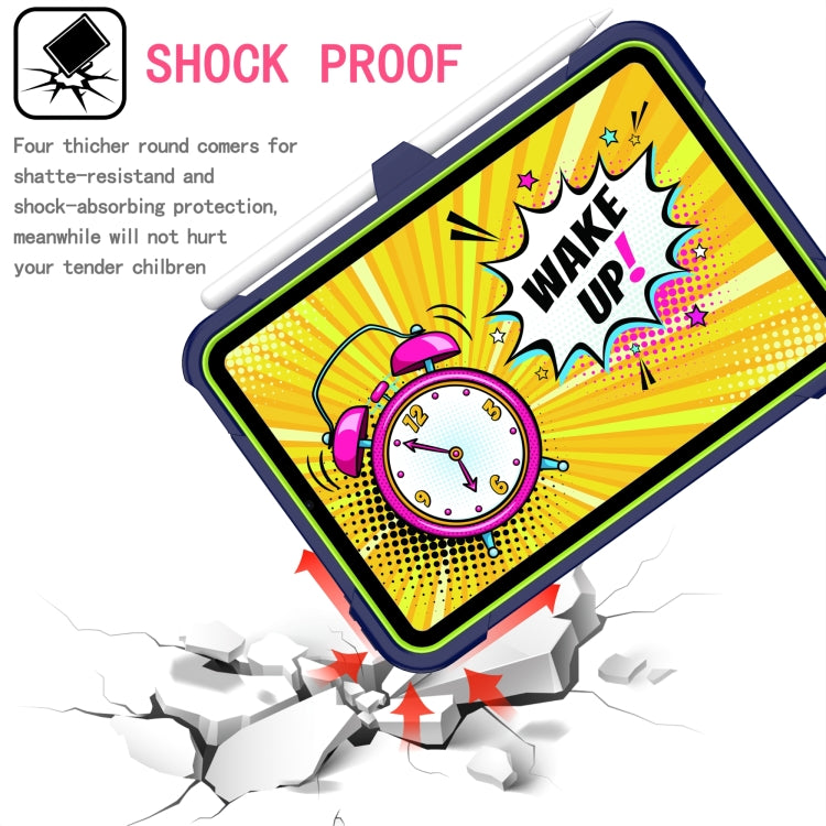 For iPad mini 2024 / mini 6 Silicone + PC Bracelet Holder Tablet Case(Navy Blue + Yellow Green) - iPad mini 6 Cases by buy2fix | Online Shopping UK | buy2fix