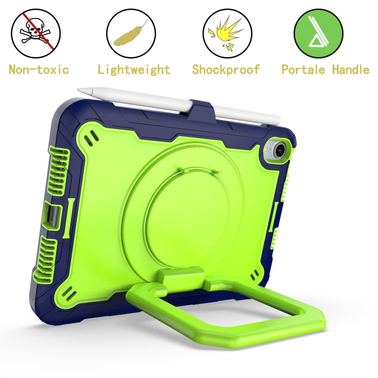 For iPad mini 2024 / mini 6 Silicone + PC Bracelet Holder Tablet Case(Navy Blue + Yellow Green) - iPad mini 6 Cases by buy2fix | Online Shopping UK | buy2fix