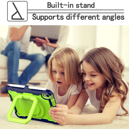 For iPad mini 2024 / mini 6 Silicone + PC Bracelet Holder Tablet Case(Navy Blue + Yellow Green) - iPad mini 6 Cases by buy2fix | Online Shopping UK | buy2fix