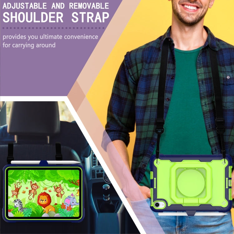 For iPad mini 2024 / mini 6 Silicone + PC Bracelet Holder Tablet Case(Navy Blue + Yellow Green) - iPad mini 6 Cases by buy2fix | Online Shopping UK | buy2fix