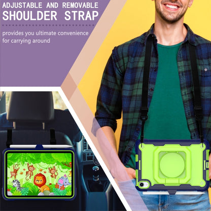 For iPad mini 2024 / mini 6 Silicone + PC Bracelet Holder Tablet Case(Navy Blue + Yellow Green) - iPad mini 6 Cases by buy2fix | Online Shopping UK | buy2fix