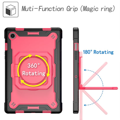 For Samsung Galaxy Tab A8 10.5 2021 Silicone + PC Bracelet Holder Tablet Case(Black + Rose Red) - Other Galaxy Tab PC by buy2fix | Online Shopping UK | buy2fix