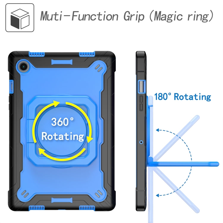 For Samsung Galaxy Tab A8 10.5 2021 Silicone + PC Bracelet Holder Tablet Case(Black + Blue) - Other Galaxy Tab PC by buy2fix | Online Shopping UK | buy2fix