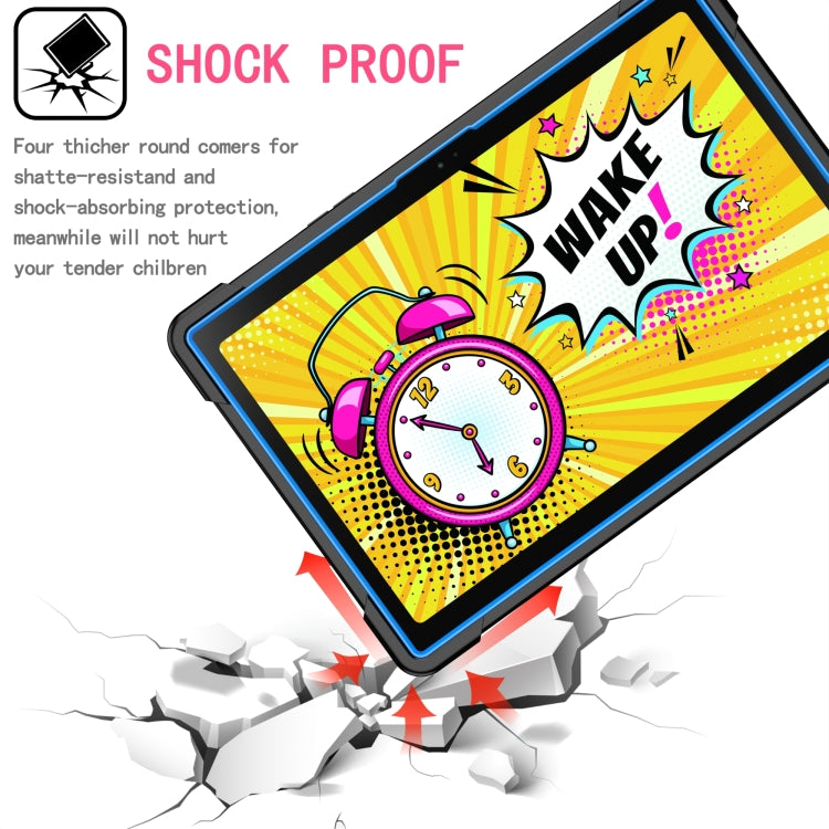 For Samsung Galaxy Tab A8 10.5 2021 Silicone + PC Bracelet Holder Tablet Case(Black + Blue) - Other Galaxy Tab PC by buy2fix | Online Shopping UK | buy2fix