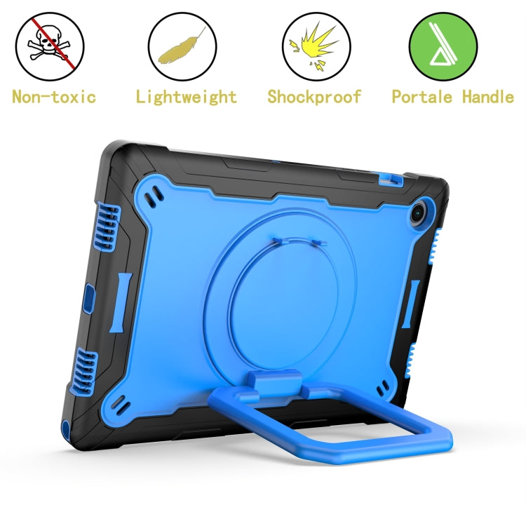 For Samsung Galaxy Tab A8 10.5 2021 Silicone + PC Bracelet Holder Tablet Case(Black + Blue) - Other Galaxy Tab PC by buy2fix | Online Shopping UK | buy2fix