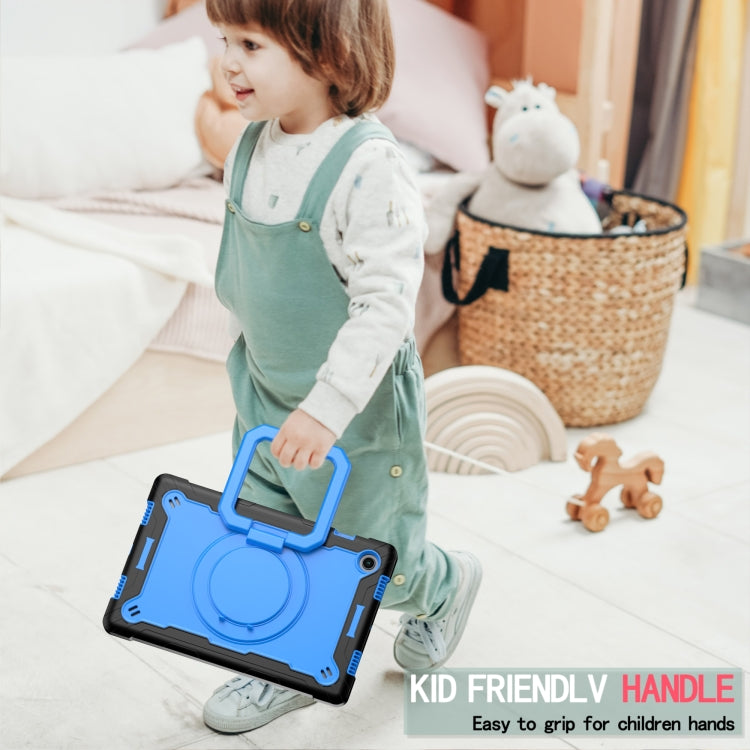 For Samsung Galaxy Tab A8 10.5 2021 Silicone + PC Bracelet Holder Tablet Case(Black + Blue) - Other Galaxy Tab PC by buy2fix | Online Shopping UK | buy2fix