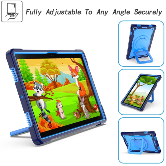 For Samsung Galaxy Tab A8 10.5 2021 Silicone + PC Bracelet Holder Tablet Case(Navy Blue + Blue) - Other Galaxy Tab PC by buy2fix | Online Shopping UK | buy2fix