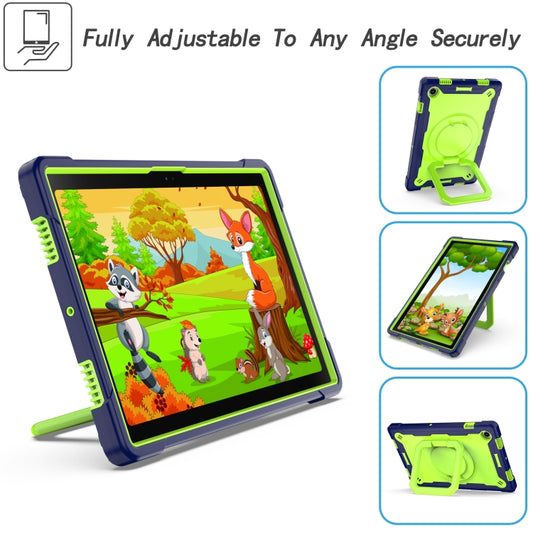 For Samsung Galaxy Tab A8 10.5 2021 Silicone + PC Bracelet Holder Tablet Case(Navy Blue + Yellow Green) - Other Galaxy Tab PC by buy2fix | Online Shopping UK | buy2fix