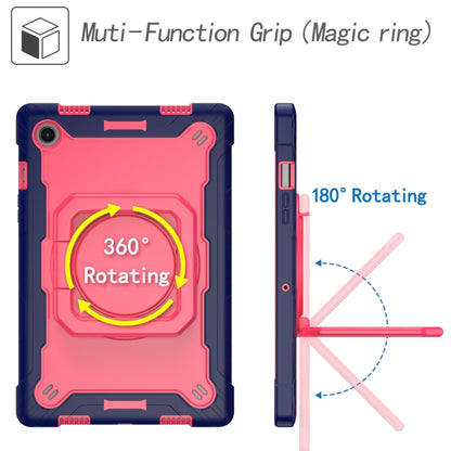 For Samsung Galaxy Tab A8 10.5 2021 Silicone + PC Bracelet Holder Tablet Case(Navy Blue + Rose Red) - Other Galaxy Tab PC by buy2fix | Online Shopping UK | buy2fix