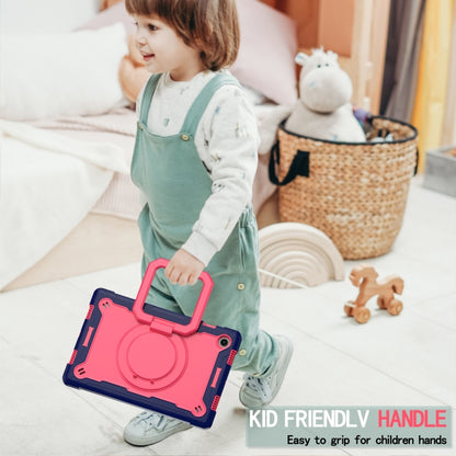 For Samsung Galaxy Tab A8 10.5 2021 Silicone + PC Bracelet Holder Tablet Case(Navy Blue + Rose Red) - Other Galaxy Tab PC by buy2fix | Online Shopping UK | buy2fix