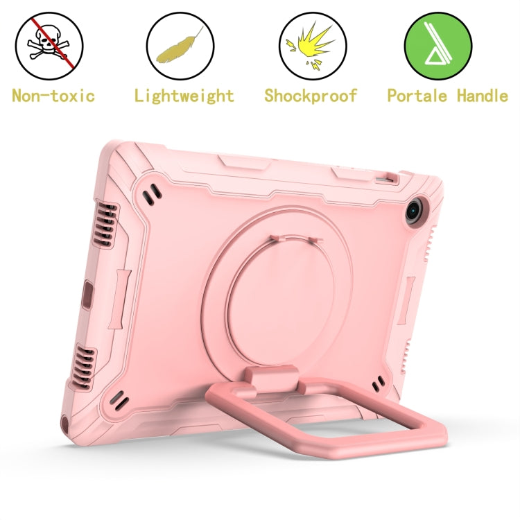 For Samsung Galaxy Tab A8 10.5 2021 Silicone + PC Bracelet Holder Tablet Case(Rose Gold) - Other Galaxy Tab PC by buy2fix | Online Shopping UK | buy2fix