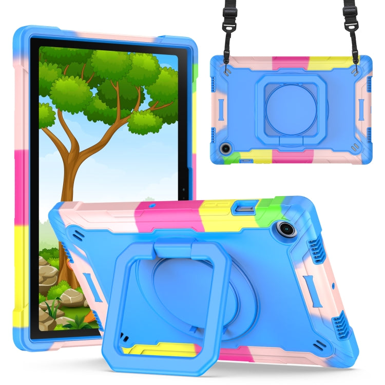 For Samsung Galaxy Tab A8 10.5 2021 Silicone + PC Bracelet Holder Tablet Case(Camouflage + Blue) - Other Galaxy Tab PC by buy2fix | Online Shopping UK | buy2fix