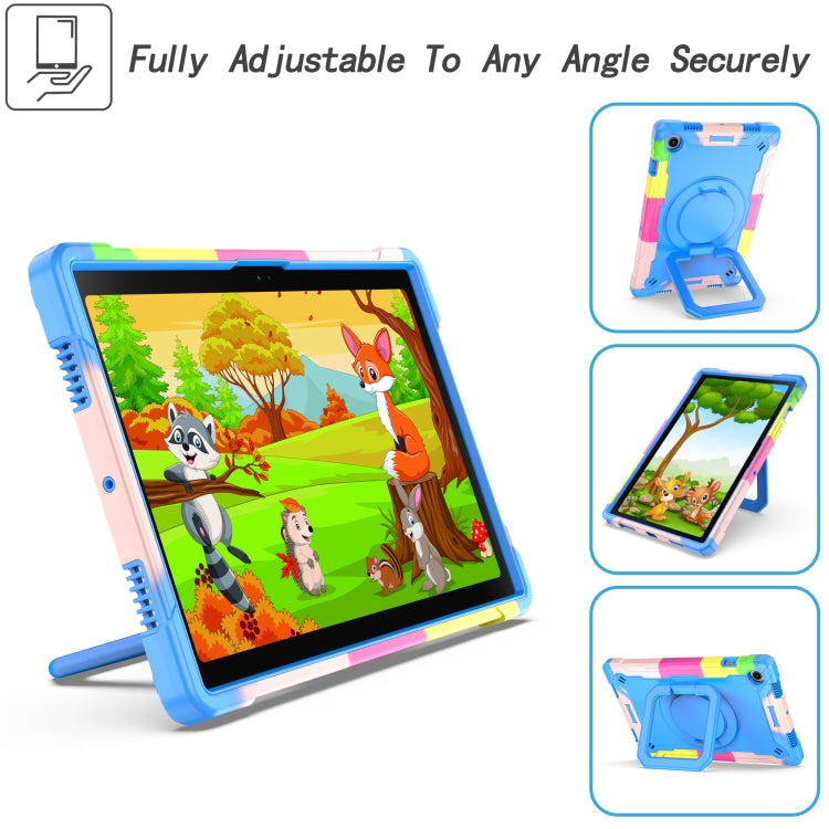 For Samsung Galaxy Tab A8 10.5 2021 Silicone + PC Bracelet Holder Tablet Case(Camouflage + Blue) - Other Galaxy Tab PC by buy2fix | Online Shopping UK | buy2fix