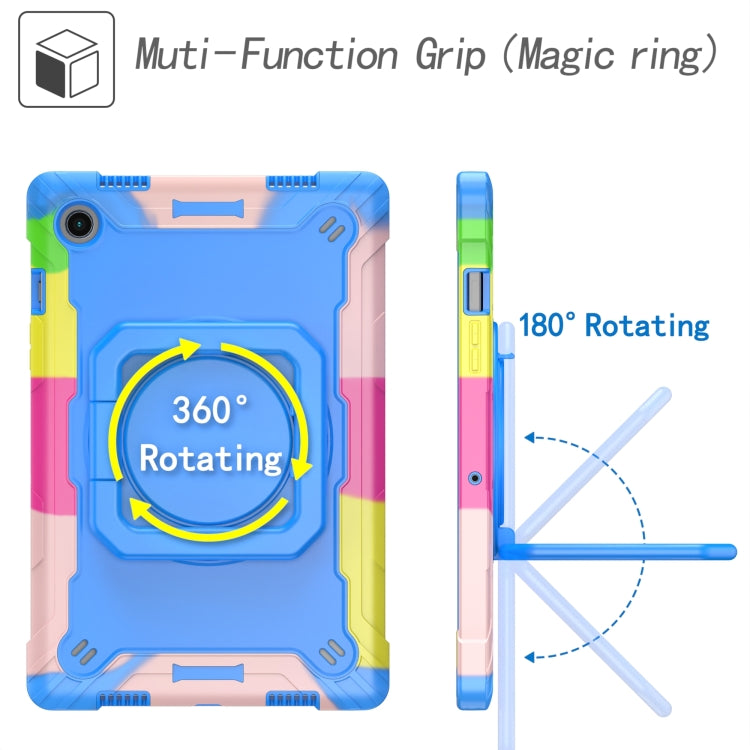 For Samsung Galaxy Tab A8 10.5 2021 Silicone + PC Bracelet Holder Tablet Case(Camouflage + Blue) - Other Galaxy Tab PC by buy2fix | Online Shopping UK | buy2fix