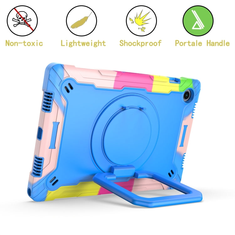 For Samsung Galaxy Tab A8 10.5 2021 Silicone + PC Bracelet Holder Tablet Case(Camouflage + Blue) - Other Galaxy Tab PC by buy2fix | Online Shopping UK | buy2fix
