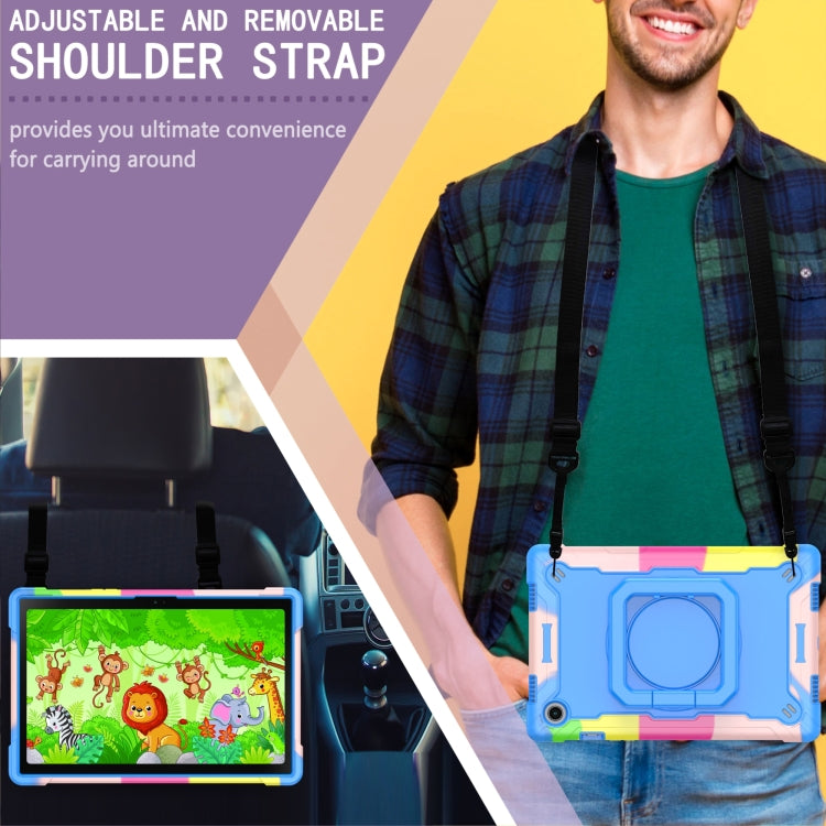 For Samsung Galaxy Tab A8 10.5 2021 Silicone + PC Bracelet Holder Tablet Case(Camouflage + Blue) - Other Galaxy Tab PC by buy2fix | Online Shopping UK | buy2fix