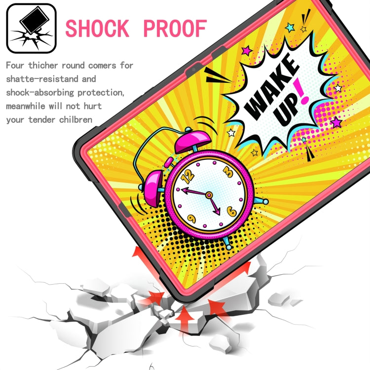 For Samsung Galaxy Tab S7 / S8 Silicone + PC Bracelet Holder Tablet Case(Black + Rose Red) - Galaxy Tab S8 Cases by buy2fix | Online Shopping UK | buy2fix